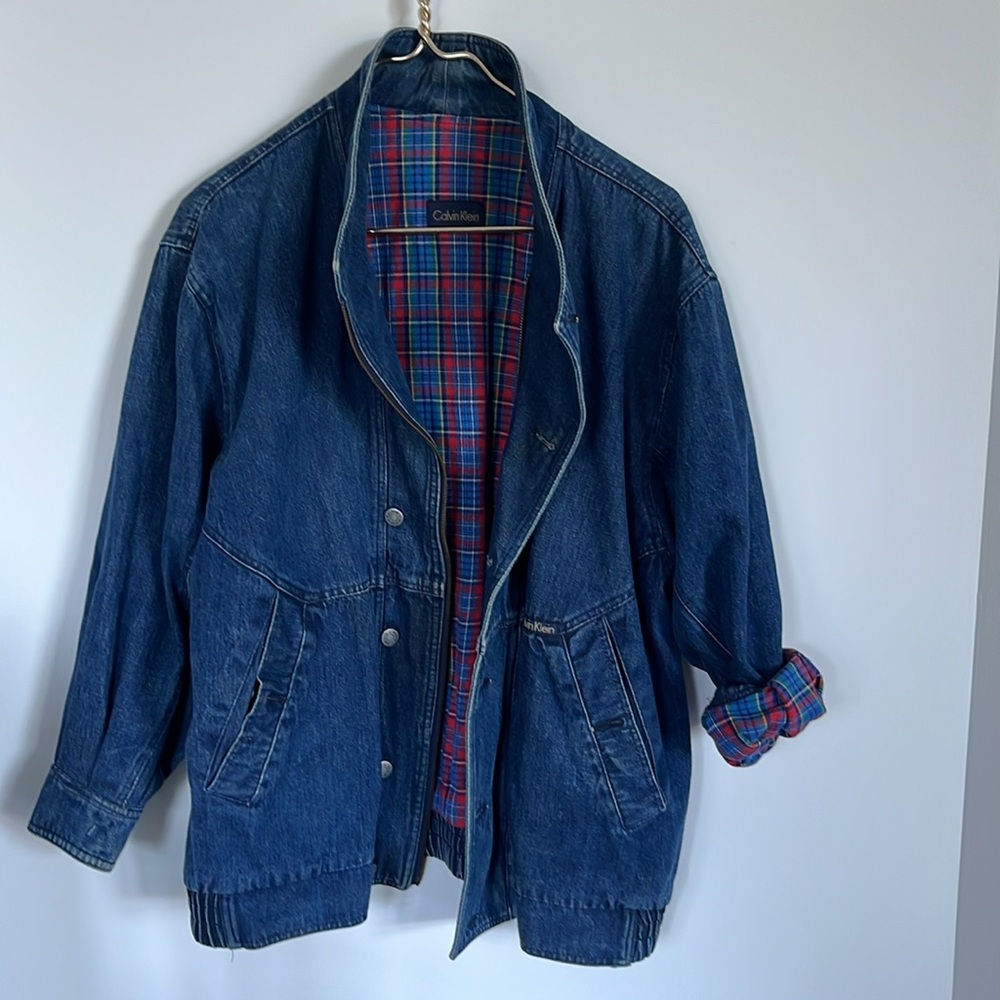 Vintage 80s/90s Calvin Klein baggy denim Jean jacket 100% cotton 50
